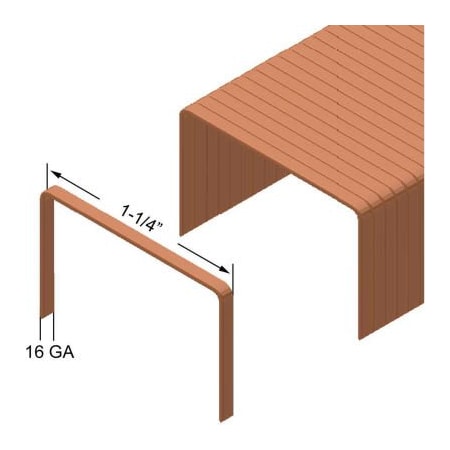 16 Gauge Staple - 5/8in Length - 1-1/4in Crown - Liquor Finish - Pkg Of 10000